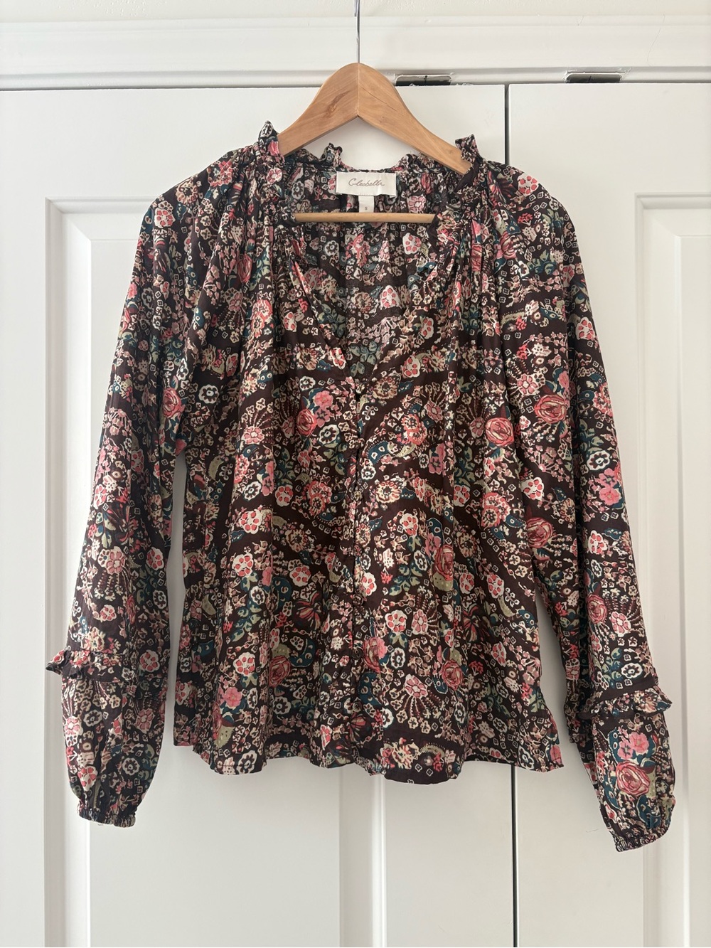 Cleobella Floral Print Blouse – Medium, 100% Cotton
